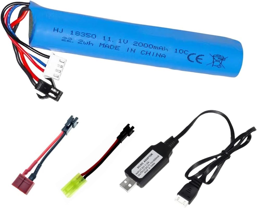 3S 11.1V 2000mAh ली-आयन बैटरी इलेक्ट्रिक वाटर जेल बॉल ब्लास्टर खिलौने पिस्तौल के लिए